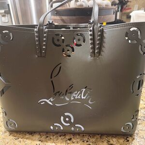 Christian Louboutin Gray Cutout Tote with dust bag